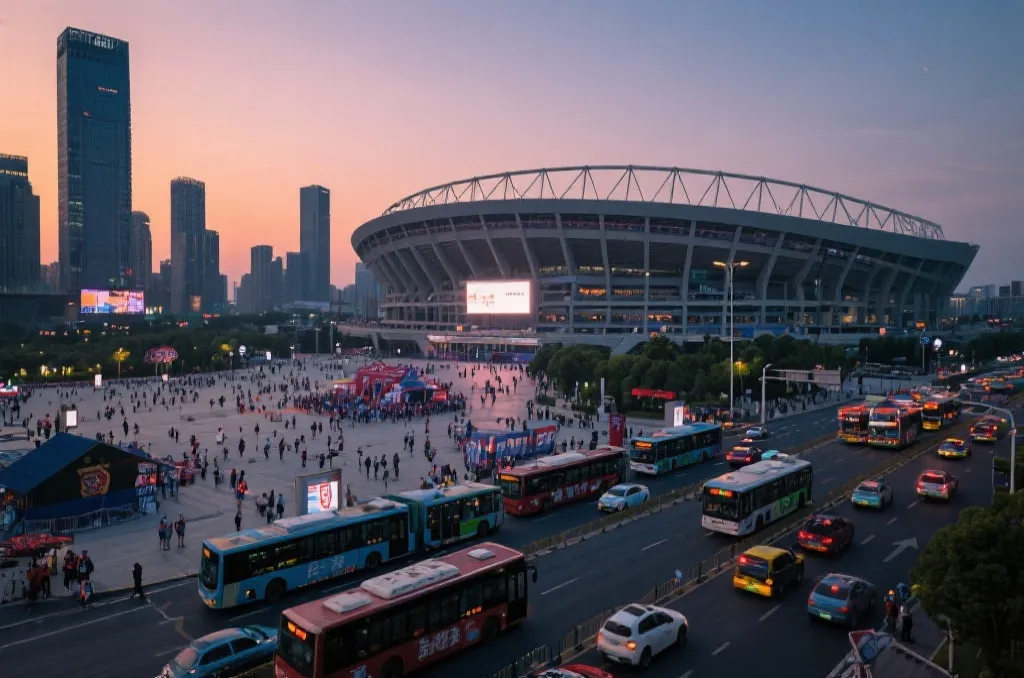 主办城市球迷广场与交通接驳场景